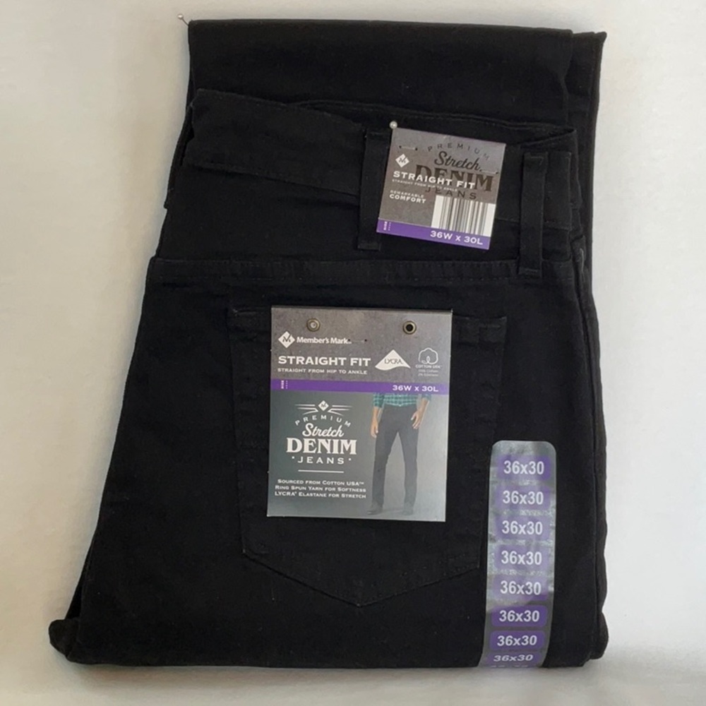 Men's Black Stretch Straight Fit Jeans
